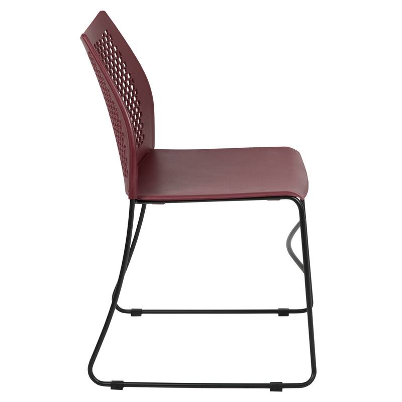 661 lb. Capacity Stack Chair with Air-Vent Back and Powder Coated Sled Base