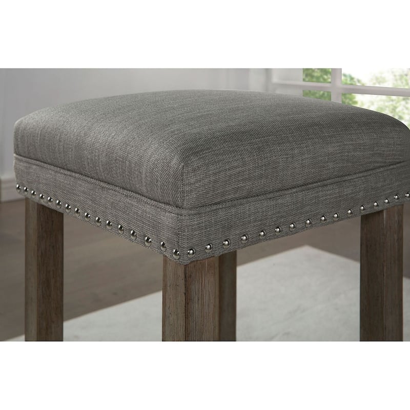 3 Piece Counter Height Table Set in Wire Brushed Gray