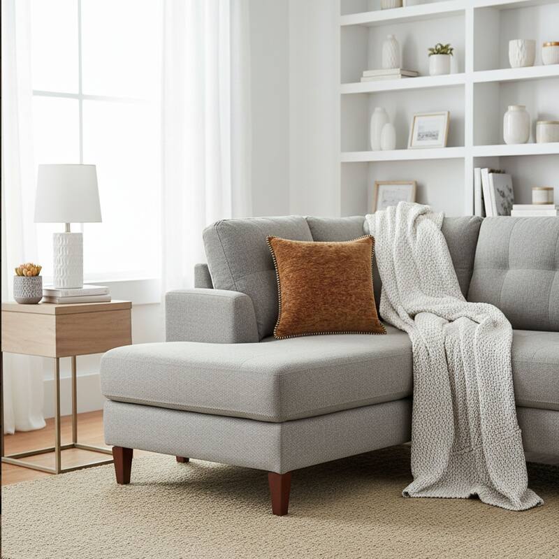 Textured Throw Pillow with Stitched Contrast Edge Set of 2