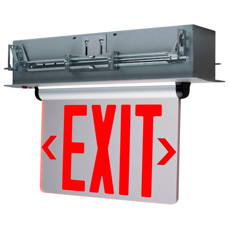 Red (Clear) Edge Lit LED Exit Sign 3.14 Watts Single Face 120V/277 Volts Clear Finish - Clear