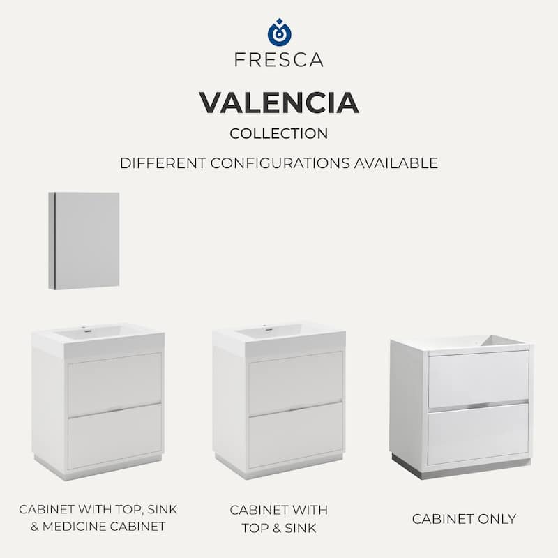 Fresca Senza 24" Single Vanity Set with Wood Cabinet and Acrylic