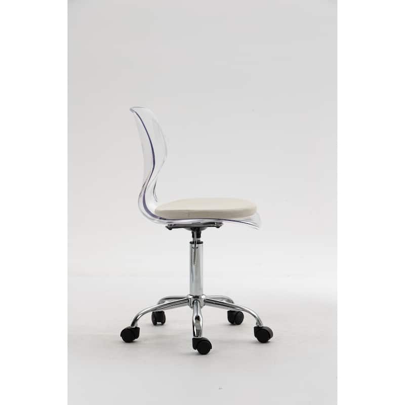 HOMEFUN Acrylic Swivel adjustable height Armless Home office Chair