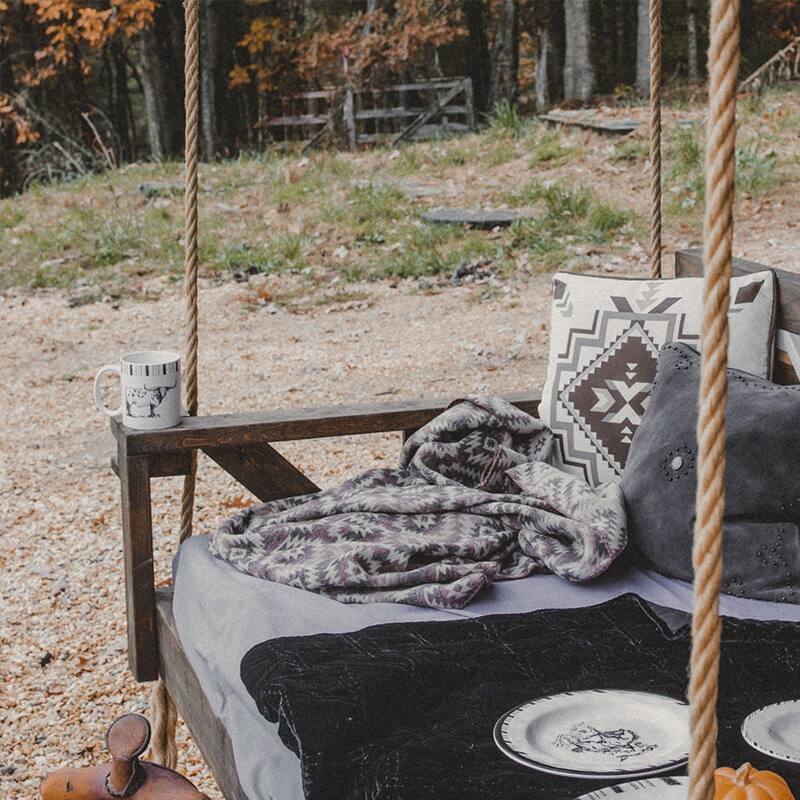Paseo Road Ranch Life Black and White Western Rustic 4 Piece Ceramic Mug Set