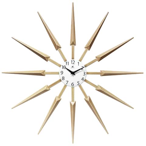 Celeste Starburst Mid-Century Modern Unique Large Wall Clock 24 inch by Infinity Instruments - 24.5 x 1.75 x 24.5