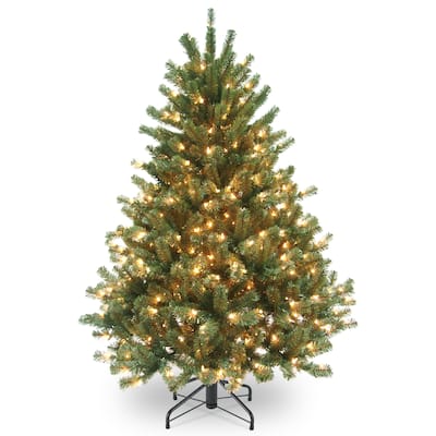 4 1/2 ft Aberdeen Blue Spruce Hinged Tree with 450 Clear Lights - 4.5 Feet
