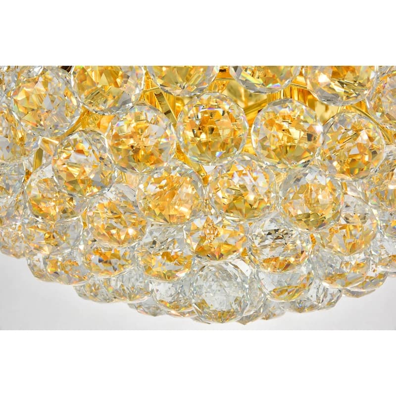 Somette Geneva 8-light Royal Cut Crystal and Gold Flush Mount