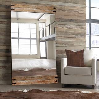 Allan Andrews Brown Wood Framed Full Length Garrett Floor Mirror