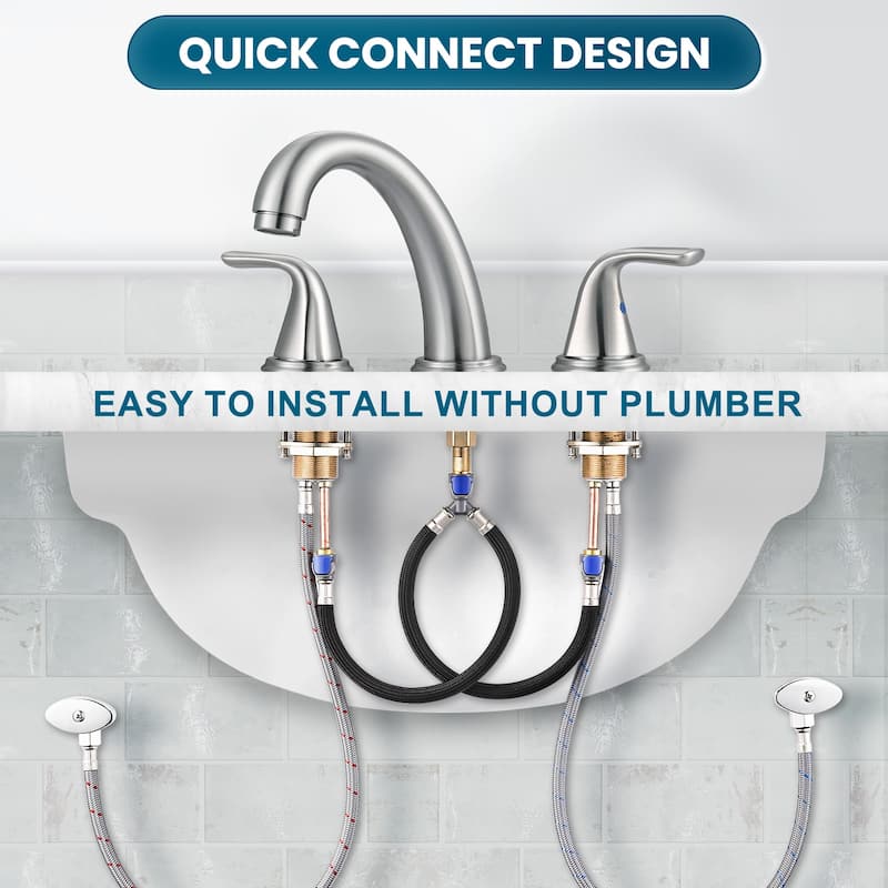 WOWOW Widespread Double Handle Bathroom Faucet