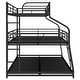 preview thumbnail 8 of 10, Twin XL/Full XL/Queen Triple Bunk Bed with Long and Short Ladder and Full-Length Guardrails