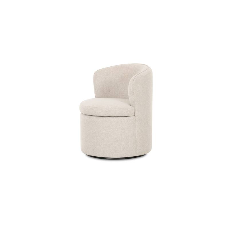 NADAAL STUDIOS Bramric Dining Chair, Curved Back Swivel Seat in Performance Upholstery, Oatmeal