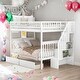 preview thumbnail 1 of 8, Modern Full Over Full Bunk Bed With Two Drawers And Storage,Sturdy Frame for Bedroom White