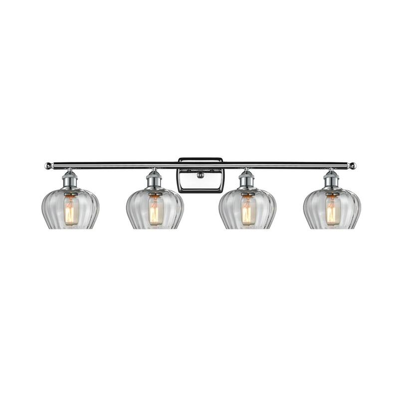 Innovations Lighting Fenton 4 Light 36" Wide Bathroom Vanity Light - Polished Chrome / Clear Fluted