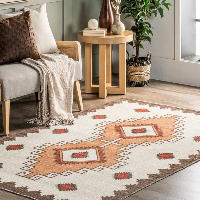 Nuloom Imelda SpinClean Aztec Machine Washable Area Rug