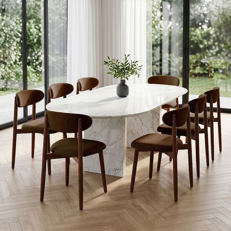 Modern Upholstered Linen Kitchen Dining Chair
