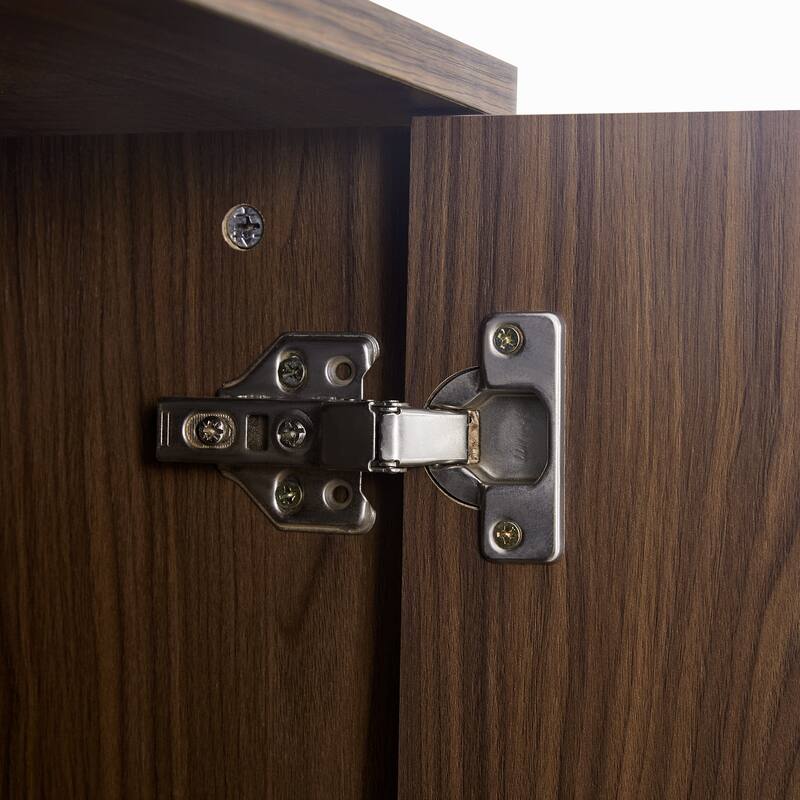 2-in-1 Walnut Cat Litter Box Cabinet with Spring-Loaded Door, Cat Scratch Side Table, Modern Pet Furniture for Living Room