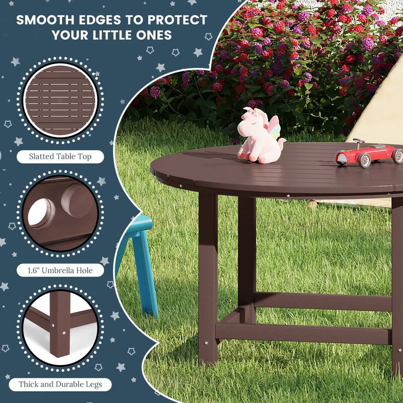 Laguna Kids Adirondack 5-Piece Round Table Dining Set