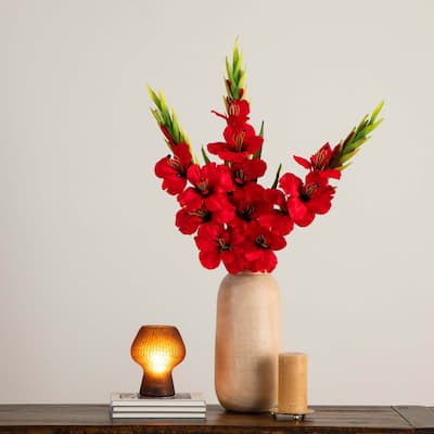 Artificial Gladiolus Floral Stem Sprays - 45" - Set of 3 - Red