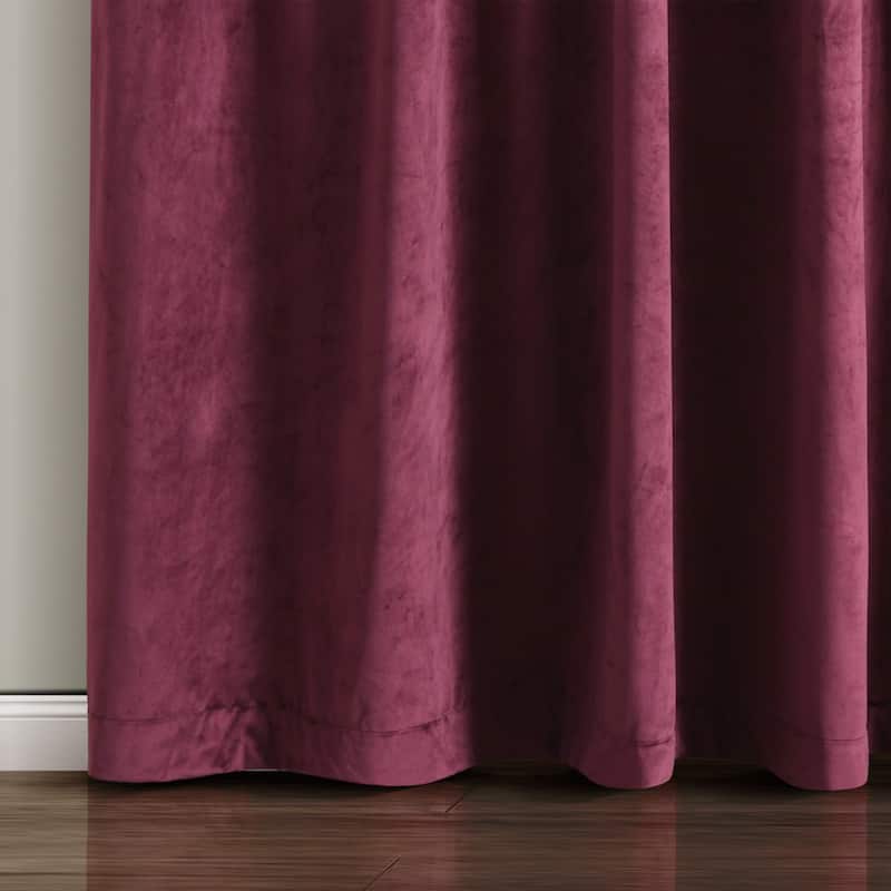 Lush Decor Prima Velvet Solid Light Filtering Back Tab Rod Pocket Window Curtain Panels Set