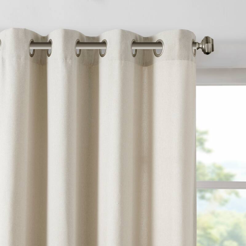 Madison Park Oslow Solid Piece Dyed Grommet Top Single Curtain Panel