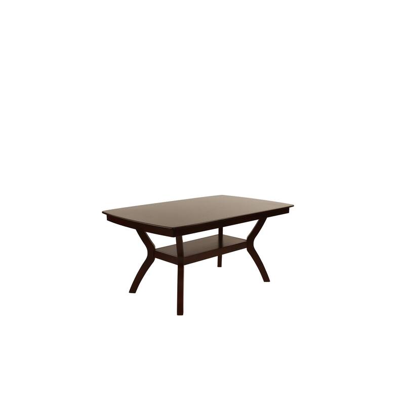 Formal Look 1pc Dining Table w Shelve Solidwood Espresso Finish Dining Room Furniture