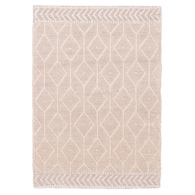 ECARPETGALLERY Braid weave Sienna Beige Wool Rug - 4'0 x 5'7