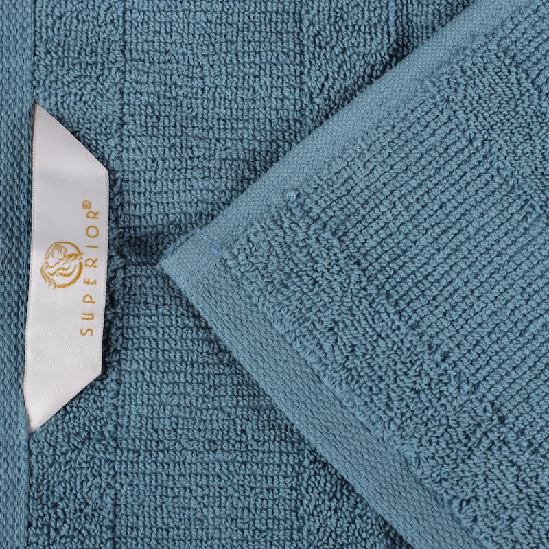 Quick-Dry Ribbed 3-Piece Cotton Towel Set by Superior