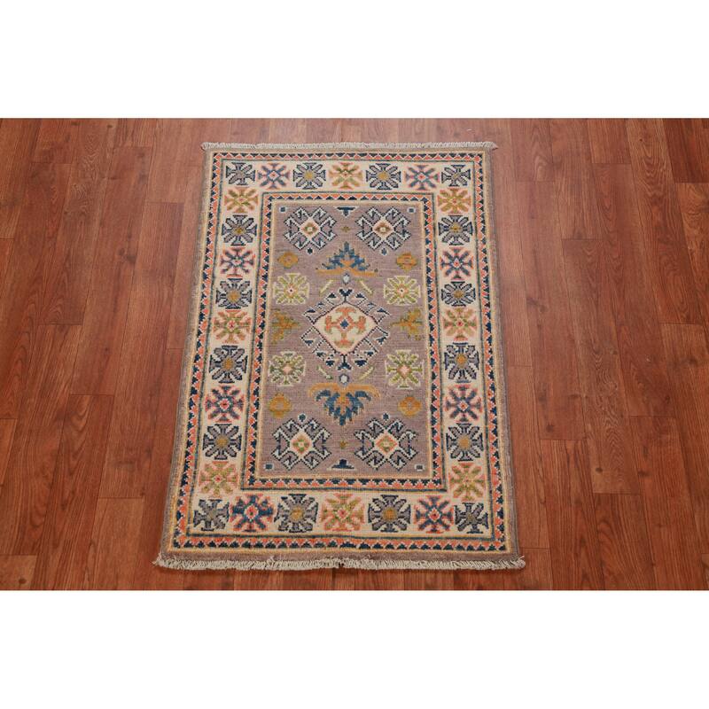 Kazak Oriental Foyer Rug Handmade Accent Wool Carpet - 2'0"x 3'0"