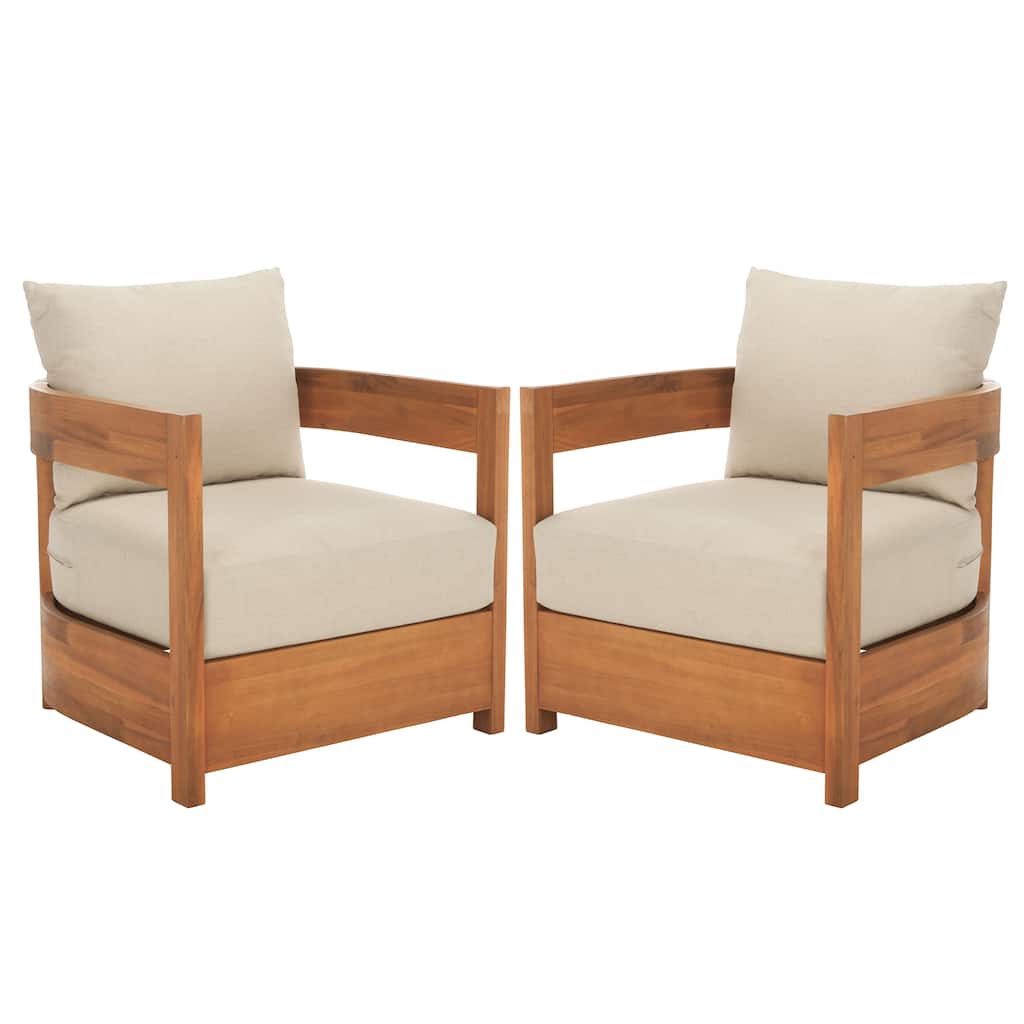 SAFAVIEH Outdoor Living Kento Armchair (Set of 2) - 27"W x 29"D x 25"H