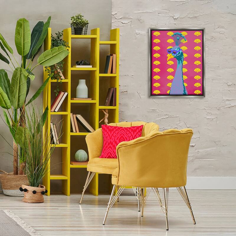 Stupell Vibrant Mod Peacock Framed Floater Canvas Wall Art Design By Marcus Prime
