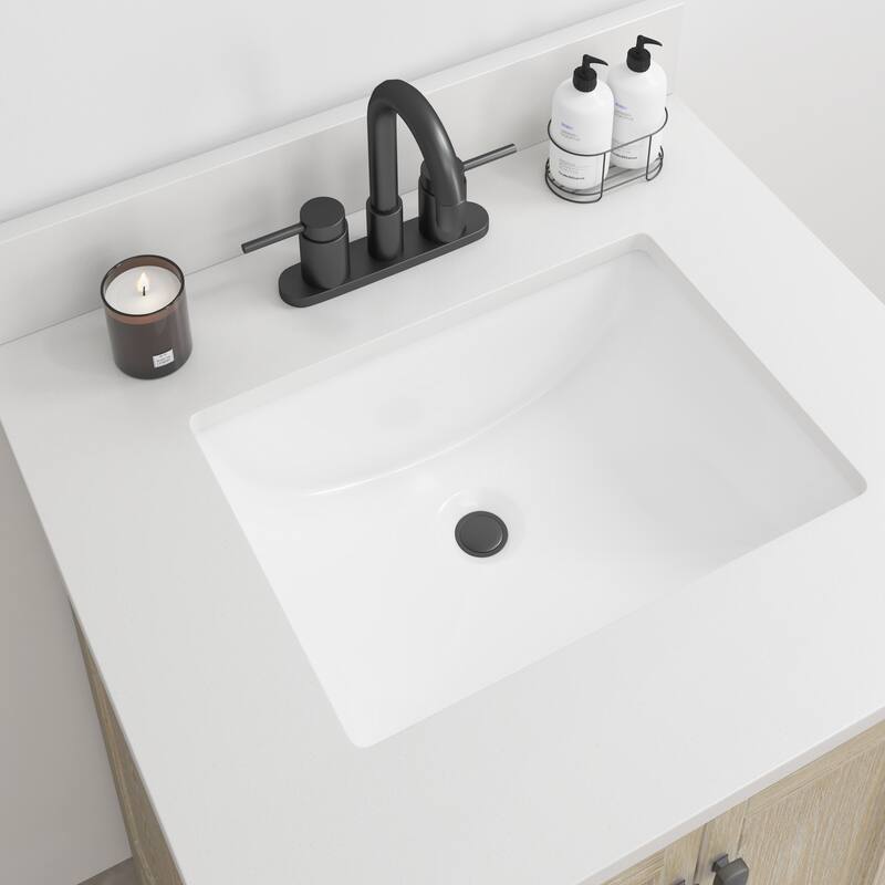 CRAFT + MAIN QZ25224R 25" Quartz Vanity Top with Backsplash and