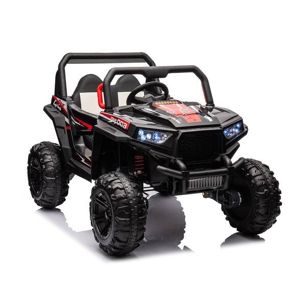 slide 2 of 15, 12V Kids Ride on Riding Car W/Parents Remote Control,2-Seat,4WD,4X30W Powerful Motor,Leather Seat
