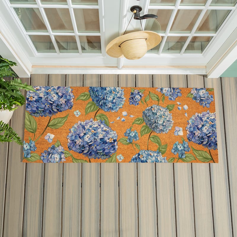 Hydrangea Haven Coir Door Mat - 60" x 24"
