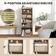 preview thumbnail 18 of 18, Gymax 6-tier Bookcase w/ 2 Adjustable Shelves Filp-up Door 5 Open