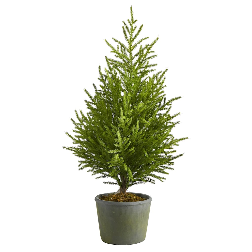 3Ft Artificial Christmas Tree with Planter - Holiday Pine Decor, Festive Home Accent - Green - 51-60 Inches