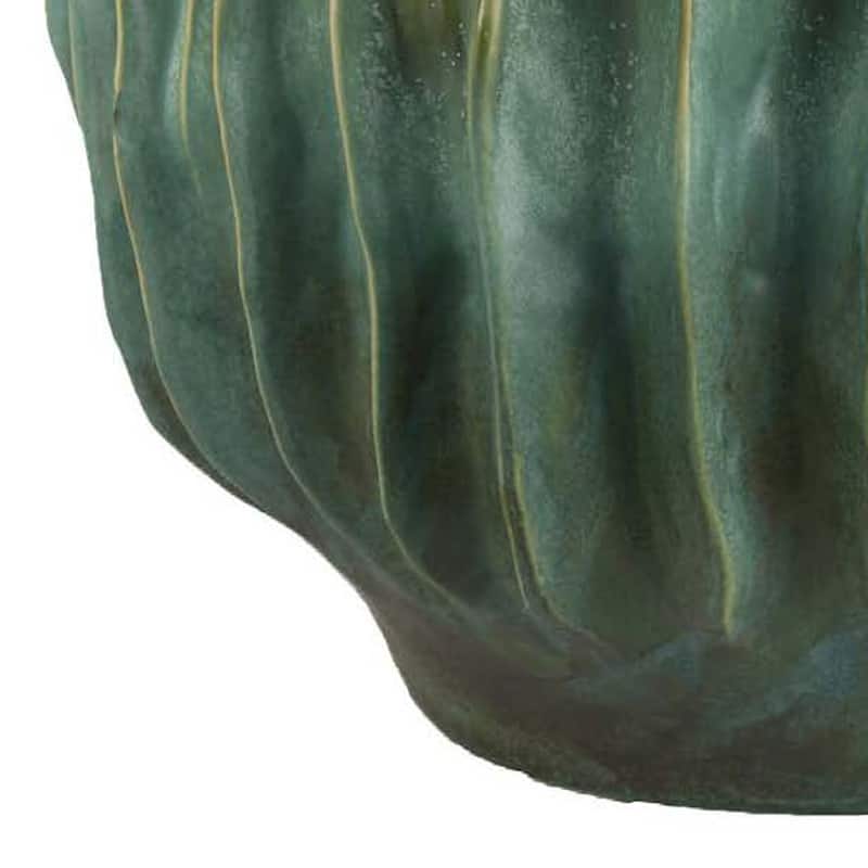 Esam Decorative Planter, Textured Ceramic Body, 19 Inch Dark Blue