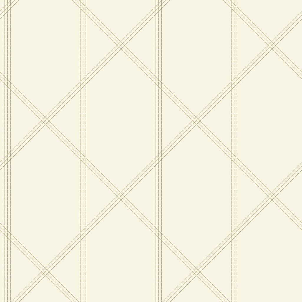 A-Street Prints Walcott Cream Stitched Trellis Wallpaper