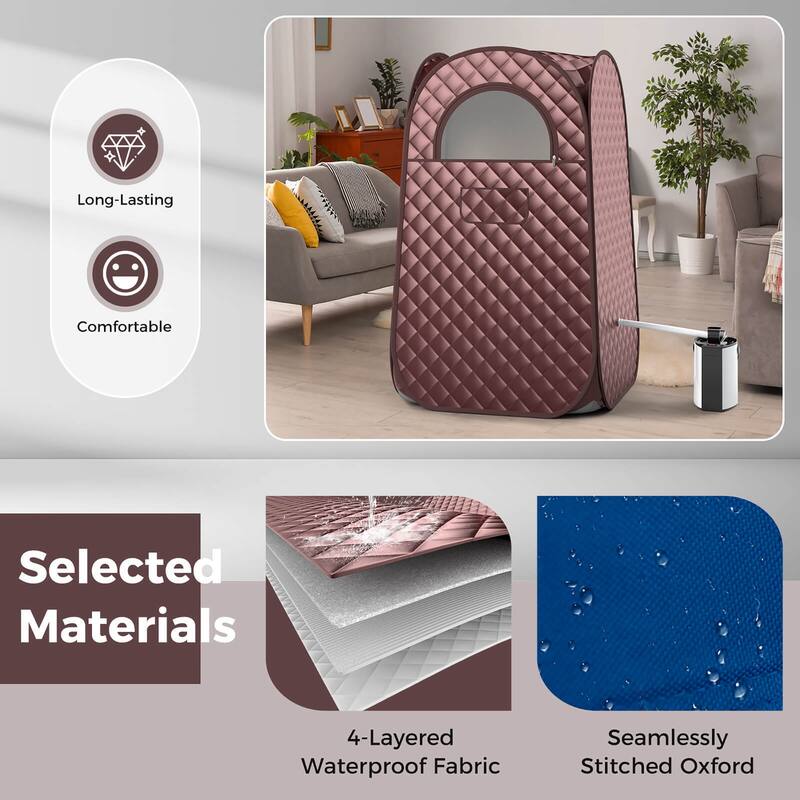 Gymax Portable Home Sauna Full Body Steam Sauna Tent w/ 3L Steam