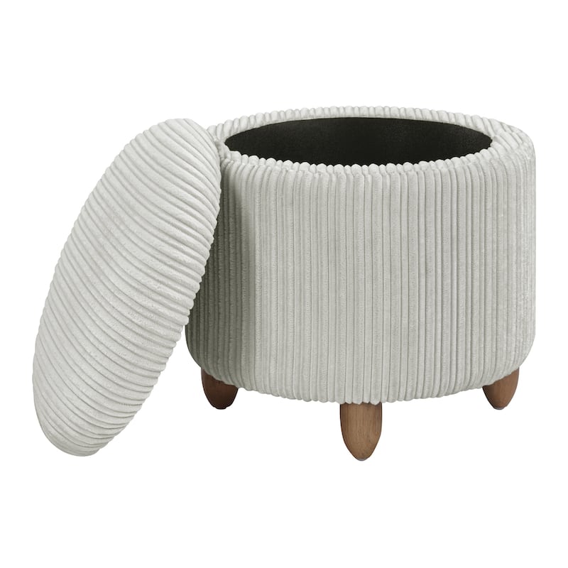 Lyra Storage Ottoman with Medium Oak Legs