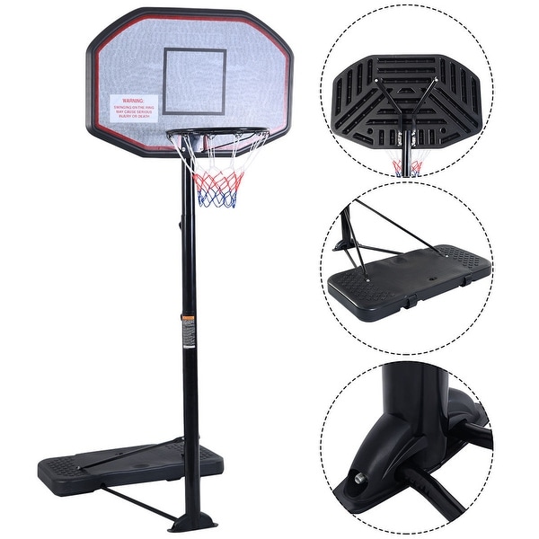 Costway 10ft 43'' Backboard In/outdoor Adjustable Height Basketball Hoop System