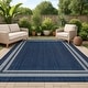 preview thumbnail 91 of 98, World Rug Gallery Border Indoor/Outdoor Flat Woven Area Rug