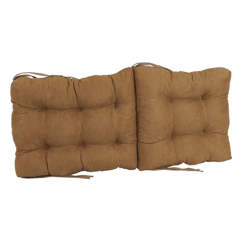 Multi-section Tufted Indoor Microsuede Seat/Back Chair Cushion (Multiple Sizes)