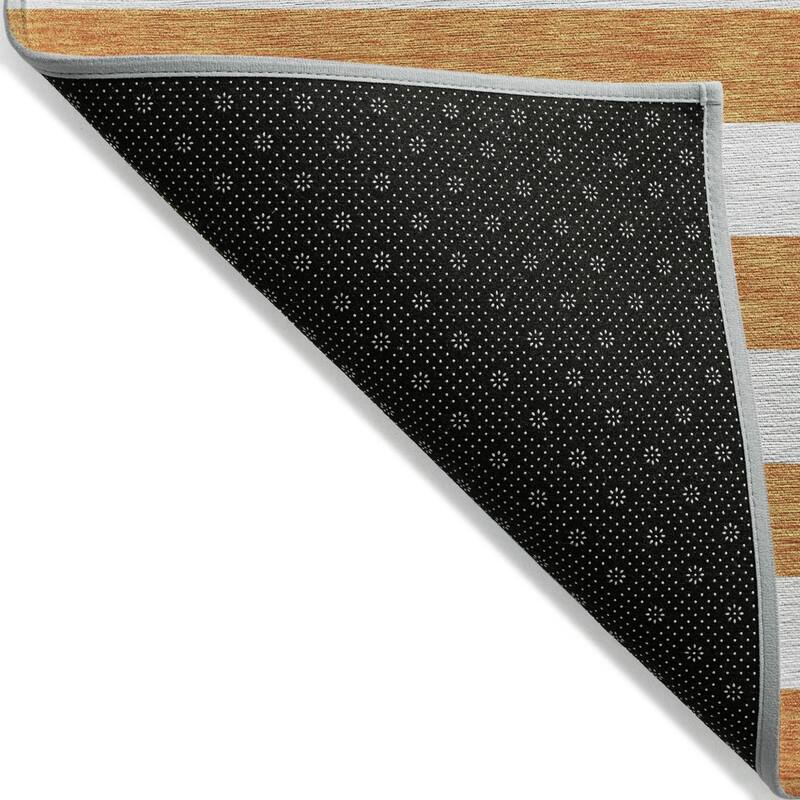 Alz Stripe Weather Resistant Blended Style Outdoor Rug