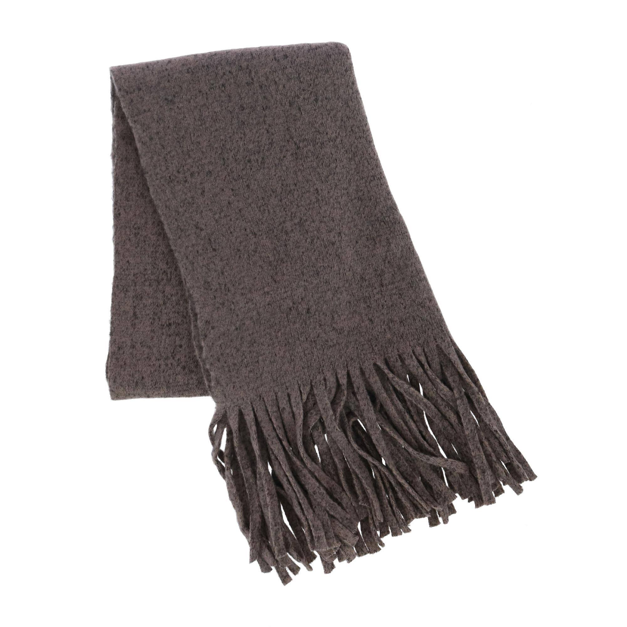 Shop Ctm Women S Oversized Solid Winter Scarf With Fringe Taupe