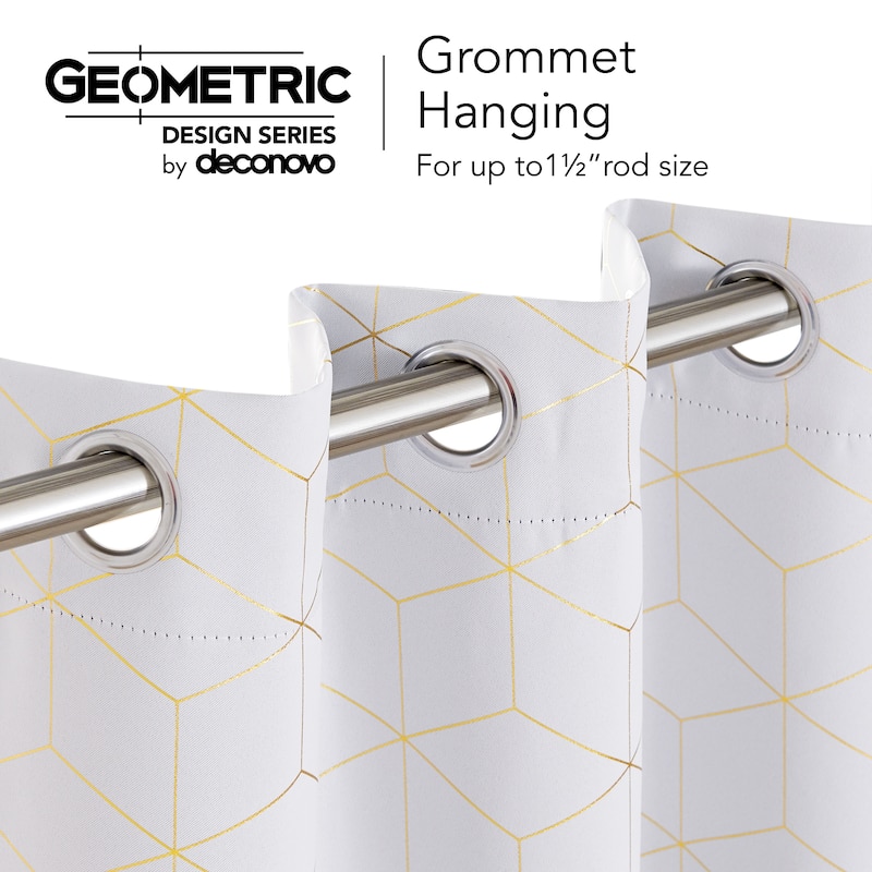 Deconovo Gold Diamond Curtains Panel Pair(2 Panel)