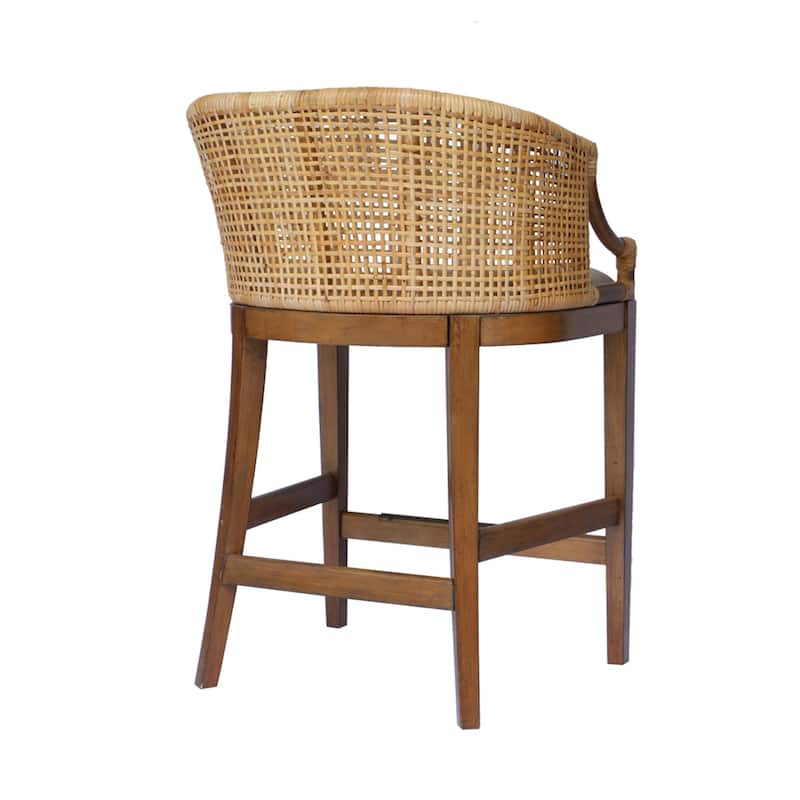 Martha Stewart Playa Handcrafted Rattan & Wood Counter Stool 25" H