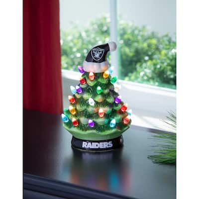 8" LED Ceramic Tabletop Christmas Tree, Las Vegas Raiders