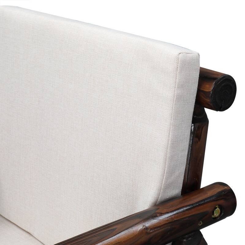 Cedar 4-Piece Wood Patio Conversation Set with Beige Cushions for Afternoon Tea & Conversation