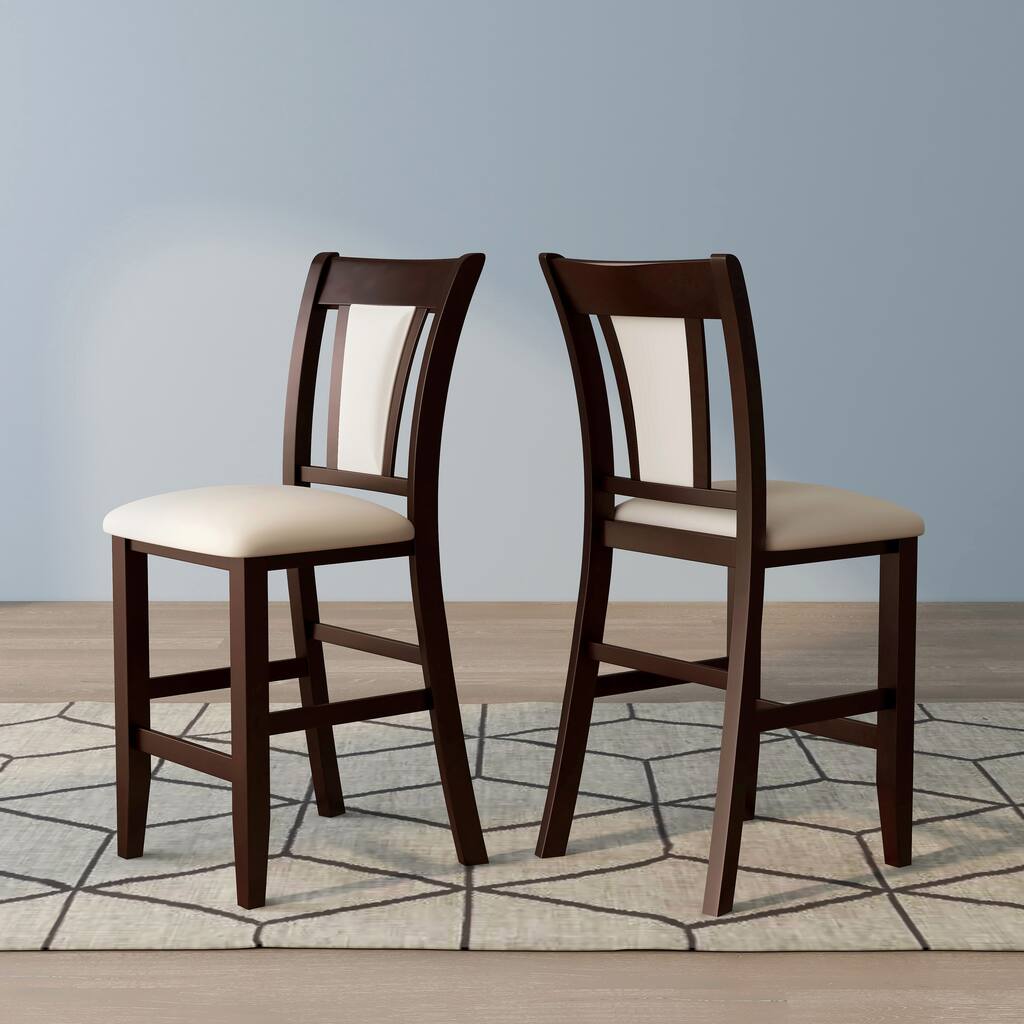 DH BASIC Modern Ivory Set of 2 Counter Height Chairs by Denhour