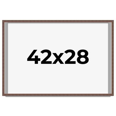 42x28 Shadow Box Frame Brown | 1.125 inches Deep Real Wood Rustic