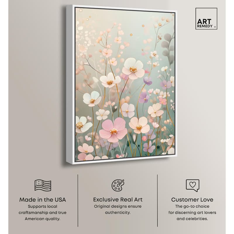 Tiny Blooms I Canvas by Art Remedy